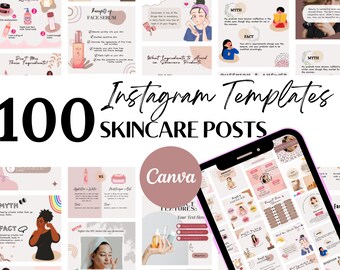 Instagram 投稿用スキンケア テンプレート | 美容師のソーシャル メディア投稿 | クリエイティブ テンプレート | Canva で編集可能 | エステティシャンの投稿