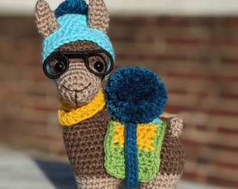 Hipster Llama, llama crochet, crochet hipster