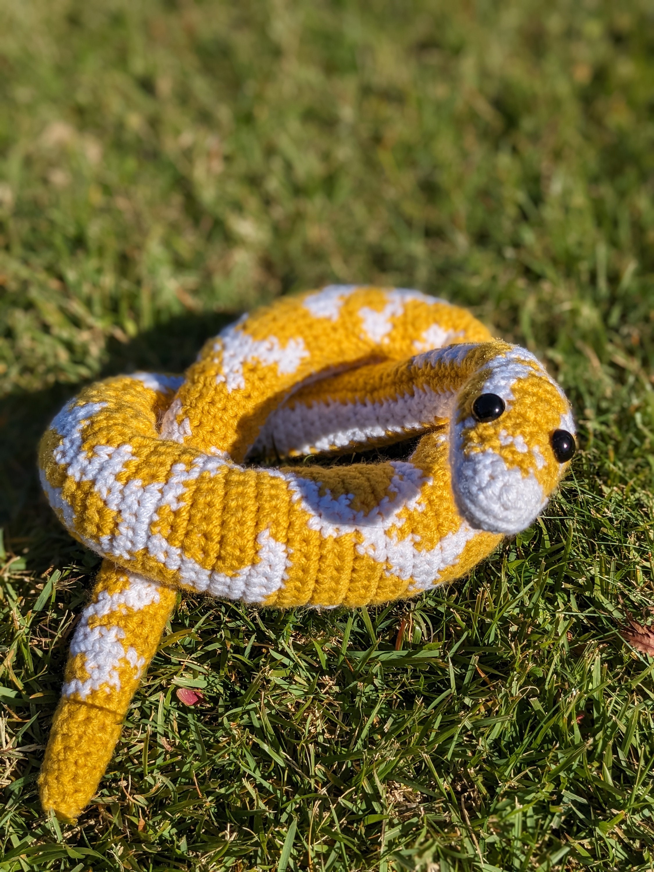 Yellow-white Ball Python Crochet Snake - Etsy