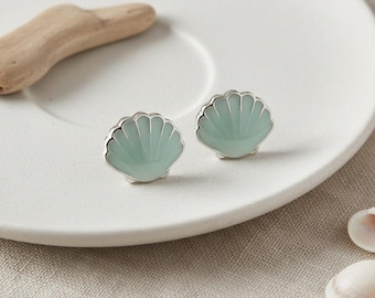 Muschel Ohrstecker - Minimalistischer Alltags Schmuck für Frühling und Sommer