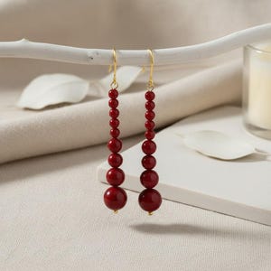 Elegante Lange Quaste Ohrringe mit Glasperlen, Zierliche Urlaub Schmuck, Geschenk für Sie