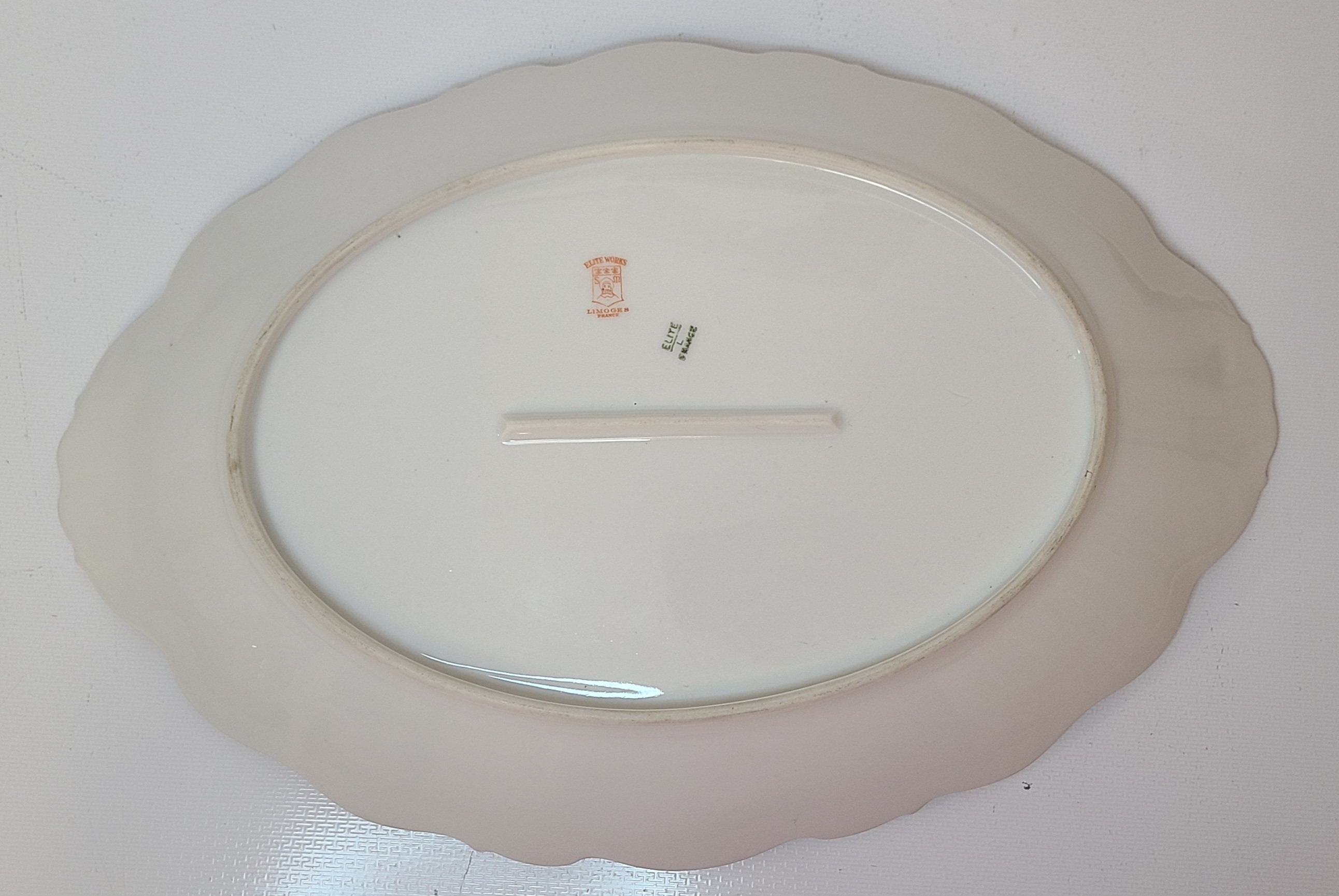 Vintage Limoges Elite Works Serving Platter, Bridal Rose, Made in
