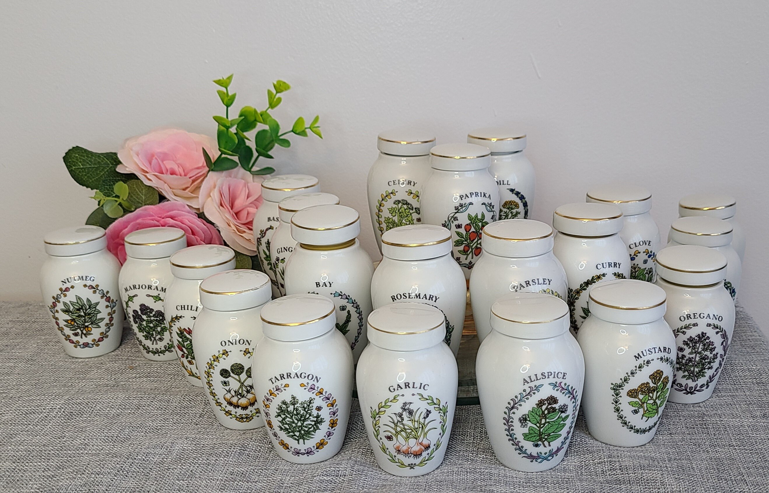 Vintage the Franklin Mint Gloria Concepts Spice Jars Set of 21 Great Condition Etsy