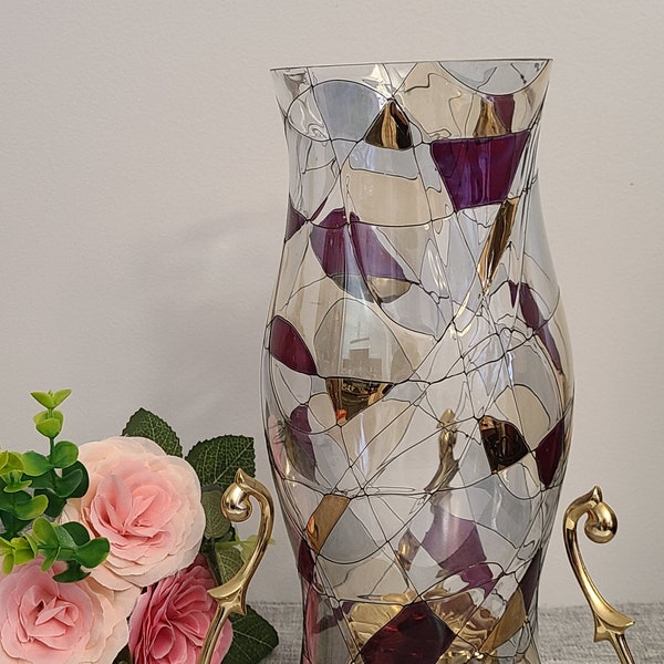 Mosaic Hurricane Candle Holder Etsy