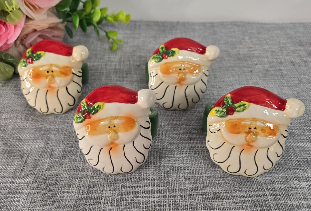 Vintage Santa Napkin Rings Ceramic Retro Lot of 4 - Etsy
