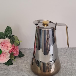 Cafetière expresso Guido Bergna GB vintage 6 tasses, inox 18/10, Italie