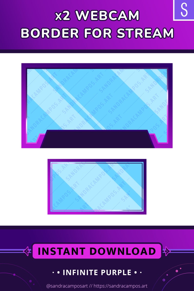 Animated Webcam Overlay Web Cam Frame for Twitch Facecam Etsy