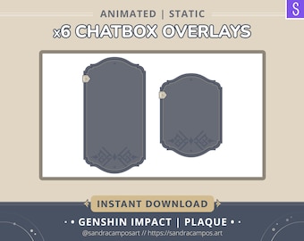 Chat Box Animada Twitch, Overlay Chat-Chat-Tracking, Paket-Stream, Chat-Chat-Paket Genshin Auswirkungen, Placa, Beige, Azul, OBS Studio