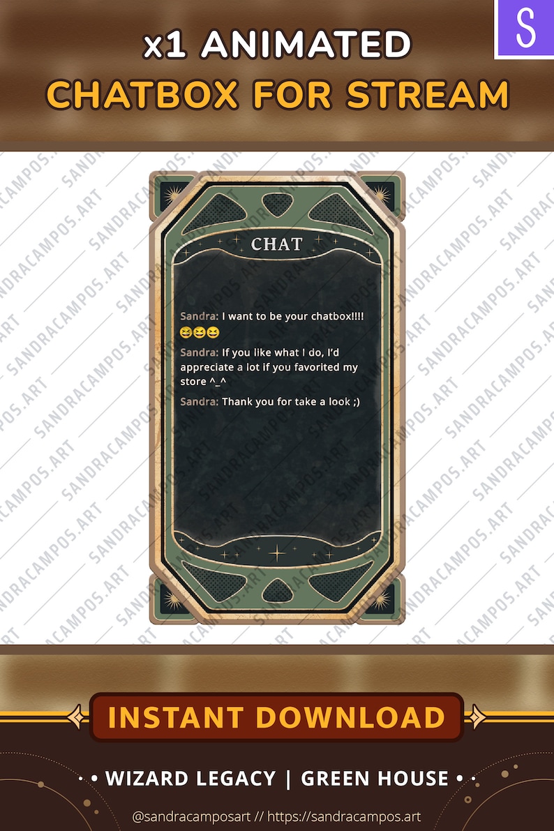Twitch Animated Chatbox, Wizard Legacy Chat Box, Cozy Design, Witch ...