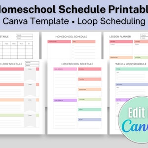 Homeschool Schedule Printable, Homeschool Printables, Loop Schedule Template, Loop Schedule Planner