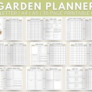 GARDEN PLANNER Stampabile, Diario di giardinaggio, Pianificatore di giardinaggio, Regalo di giardinaggio per donna o mamma