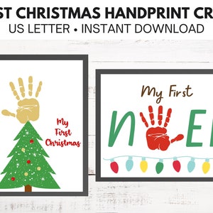 My First Christmas Handprint Art, First Christmas Keepsake Hand Print Craft