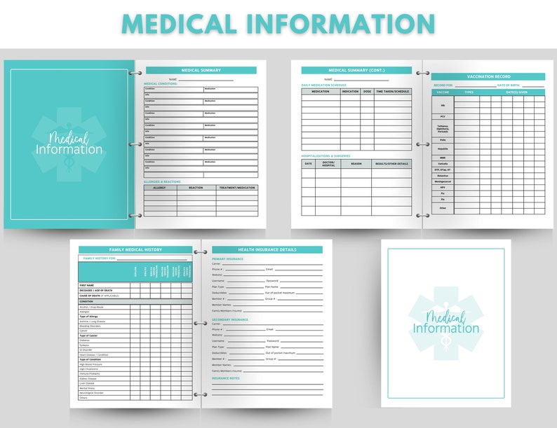 Emergency Binder Printable Editable PDF Emergency Etsy