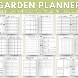 GARDEN PLANNER Stampabile, Diario di giardinaggio, Pianificatore di giardinaggio, Regalo di giardinaggio per donna o mamma