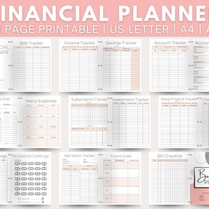 FINANCIAL PLANNER Printable, Budget Binder, Savings Tracker, Debt Snowball, Personal Finance