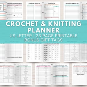 CROCHET & KNITTING Project Planner Printable with Crochet and Knitting Gift Tags for Handmade Items