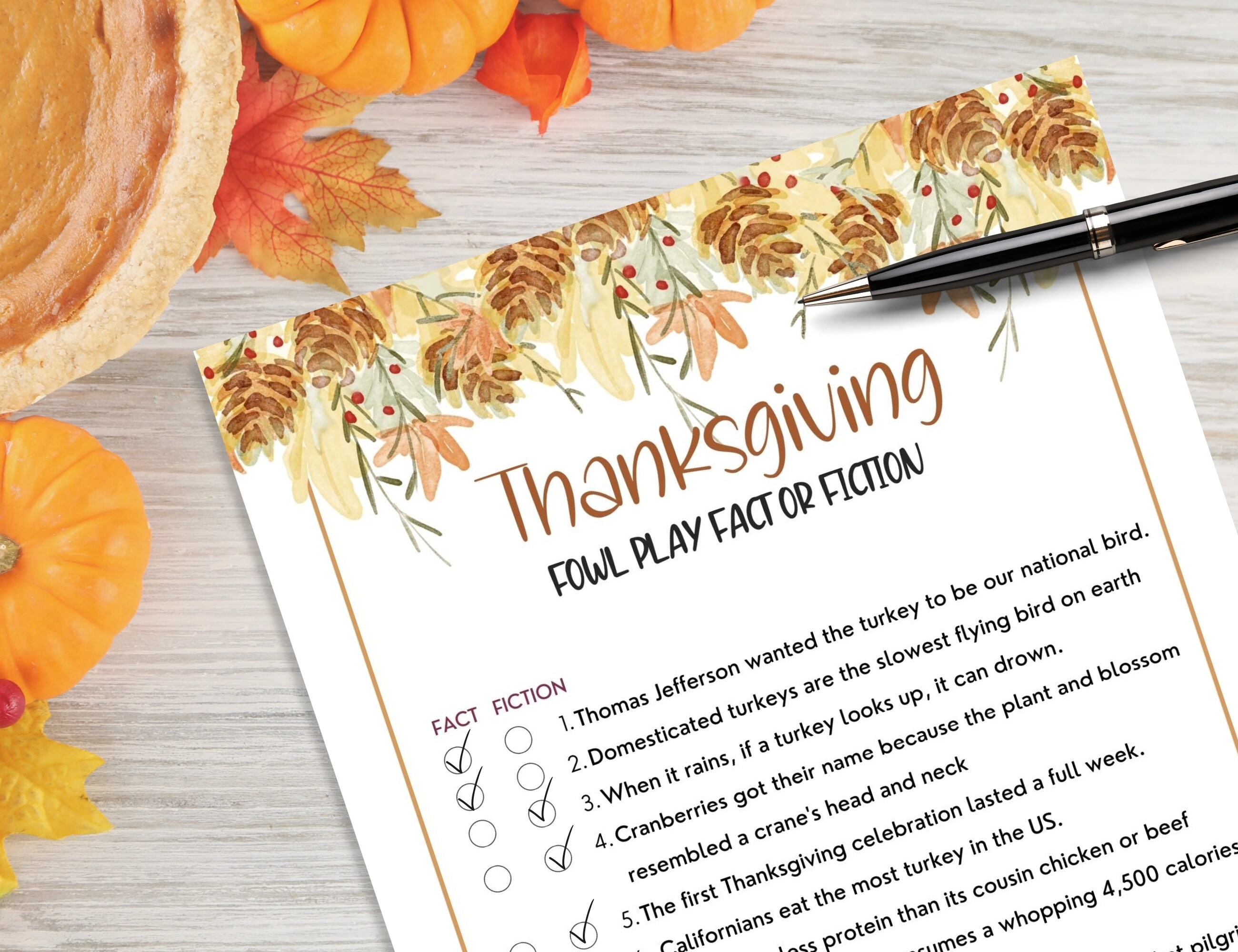 THANKSGIVING TRIVIA Game Printable, Fun Turkey Day Games for Adults - Etsy