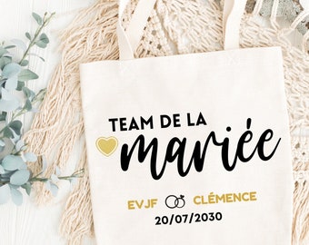 Tote Bags personnalisés, Tote Bags EVJF, sac EVJF, cadeau EVJF, sac team de la mariée, cadeau demoiselles d'honneur, tote bag mariage