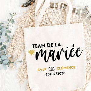 cadeau evjf, cadeau demoiselle d'honneur, tote bag evjf, tote bag team de la mariée, tote bag mariage, tote bag invité, tote bag personnalisé, tote bag la mariée, tote bag demoiselle d'honneur