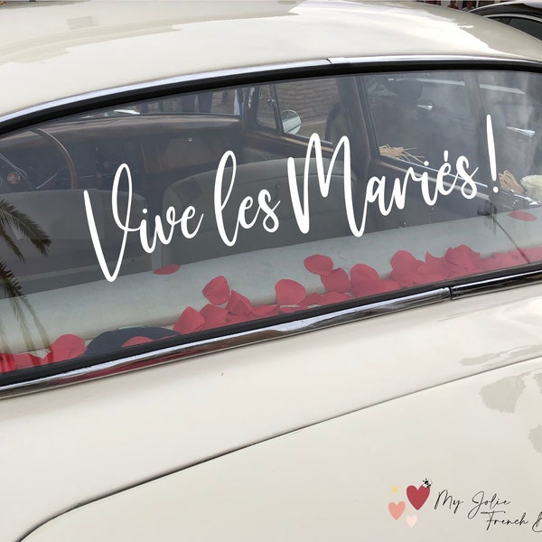 Stickers voiture mariage, stickers just married, stickers vive les mariés, stickers personnalisés mariage, stickers mariage