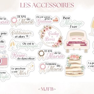 Accesorios para fotomatón, set de 20 accesorios para fotomatón de boda, set de accesorios para fotomatón de boda - Tema "FIESTA" imagen 5