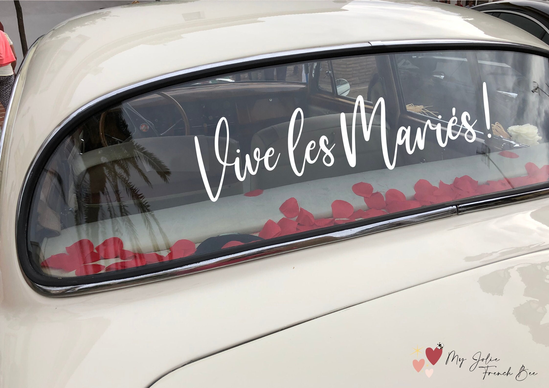 Autocollant de voiture Just Married, autocollant en vinyle de voiture de  mariage avec vos noms et date, décorations de fenêtre de voiture de  mariage, autocollants de véhicule B110 - AliExpress