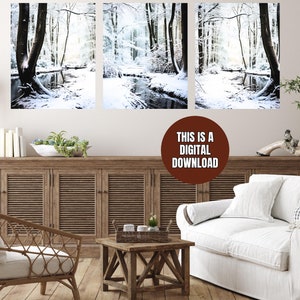 Winter Gallery Wall Set of 3, Winter Decor, Printable Wall Art, Winter Colors, Winter Print Set, Home Decor Art Prints, Winter Printables