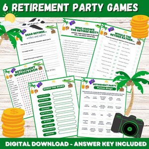 A Retirement Party Printable Game Bundle with Answers, Fun Game, Retirement Game, Retirement Activity
