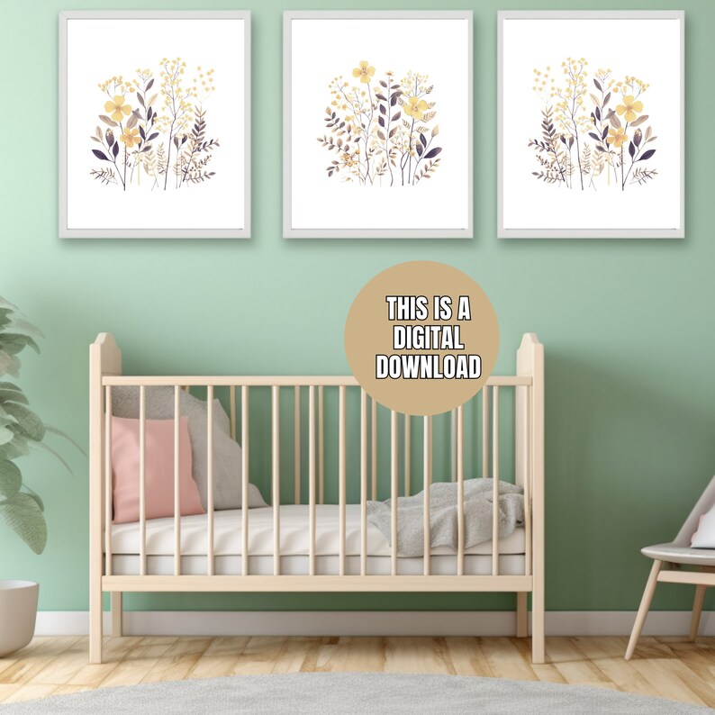 Set of 3 Printable Botanical Wall Art Prints, Boho Prints (digital ...