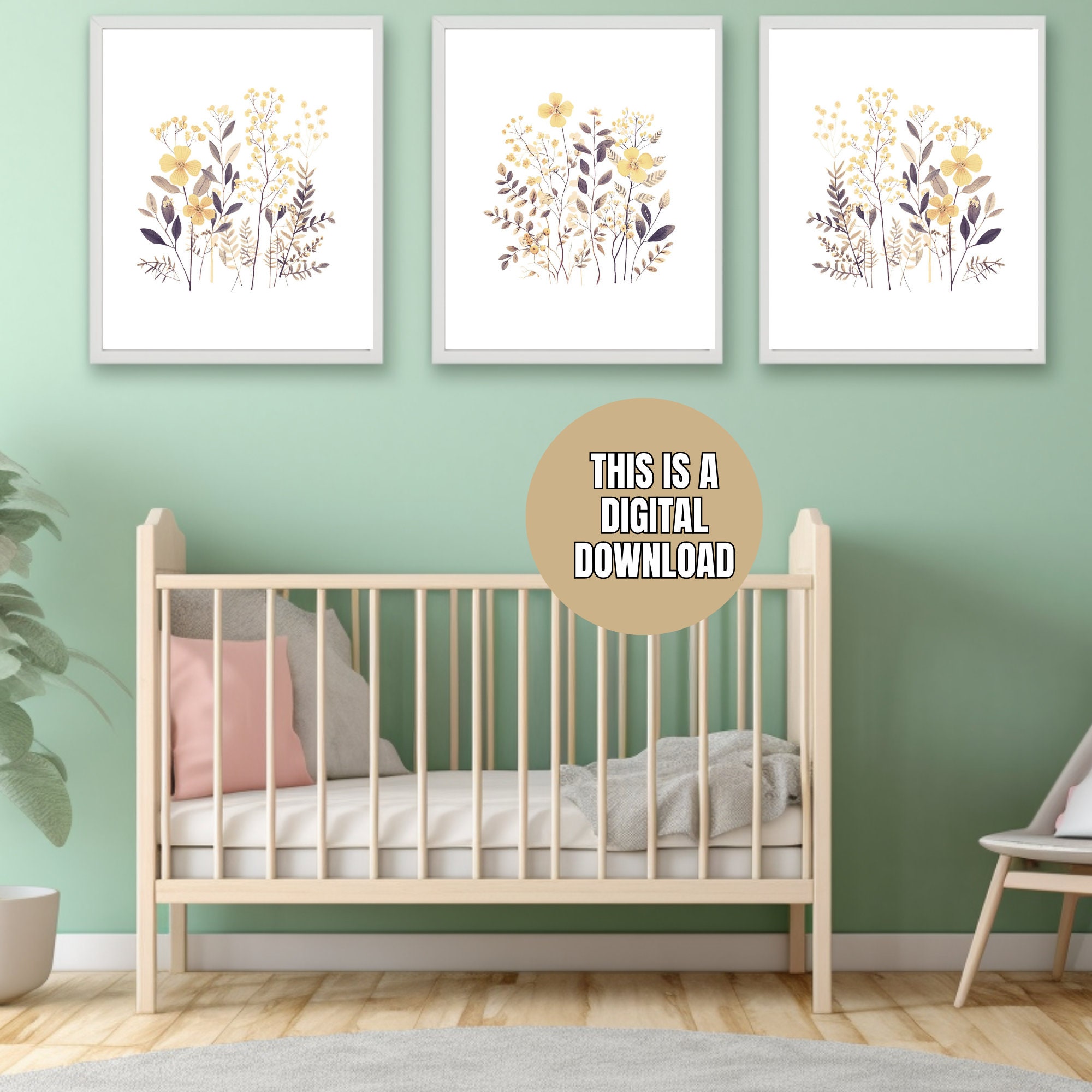 Set of 3 Printable Botanical Wall Art Prints, Boho Prints (digital ...