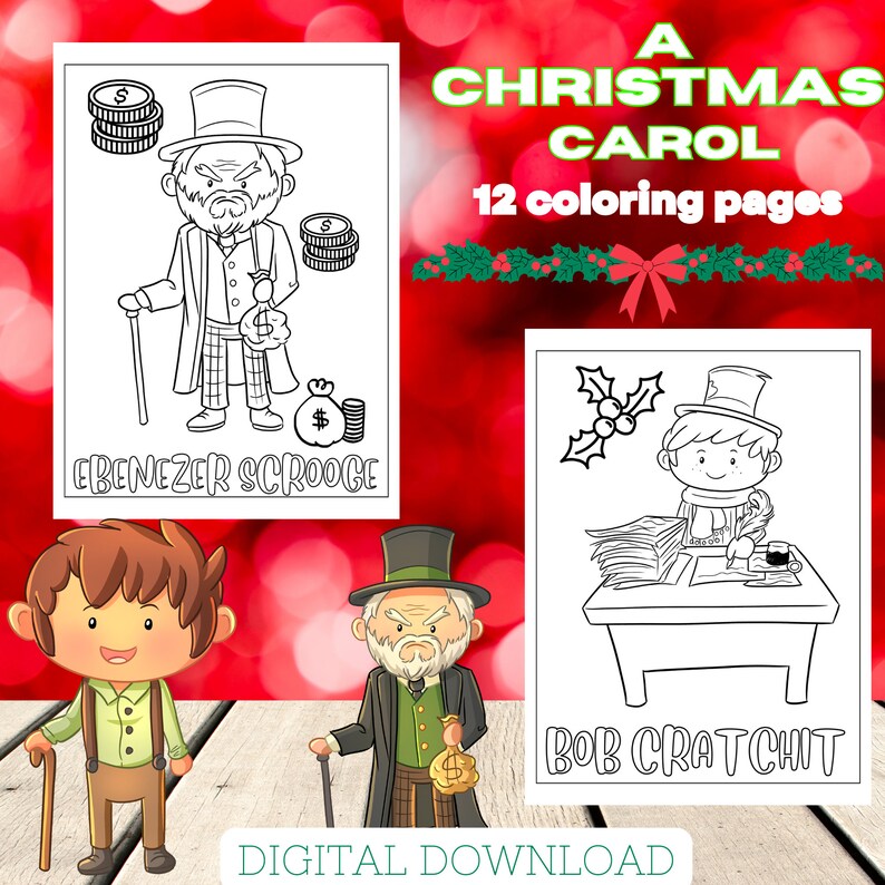 A Christmas Carol Coloring Pages, Fun Activity, A Christmas Carol