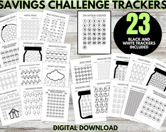Savings Challenge Printable Bundle, No Spend, Money Saving Trackers (PDF)