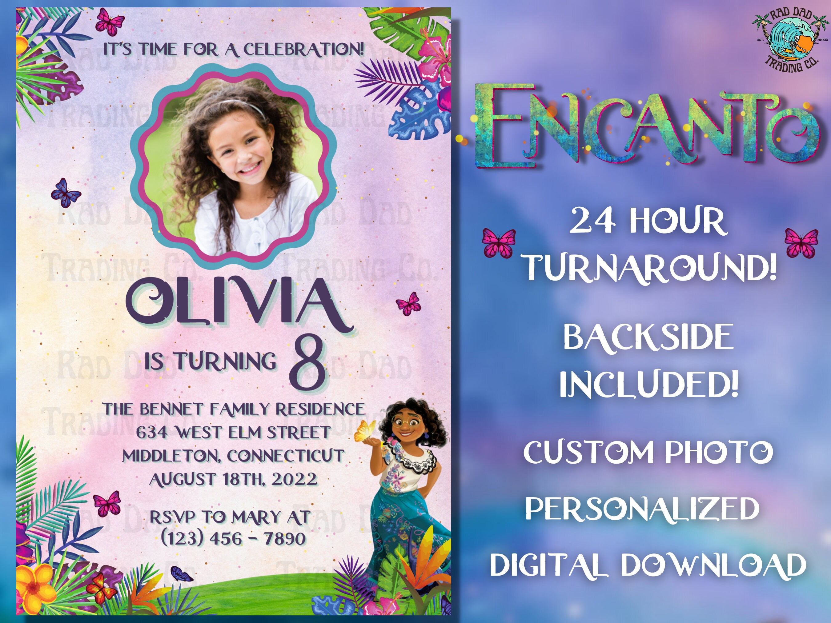 Encanto Theme Birthday Invitation Custom Photo Digital Etsy