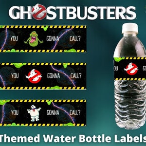 Ghostbusters Themed Water Bottle Labels - Instant Digital Download