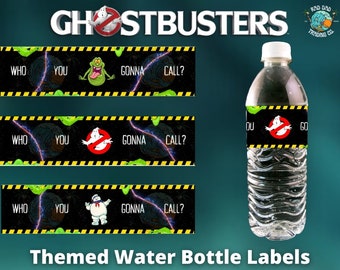 Étiquettes de bouteille d'eau sur le thème de Ghostbusters - Téléchargement numérique instantané