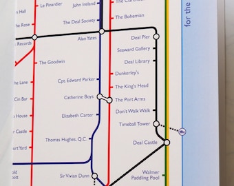 Deal underground tube map greetings card