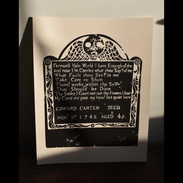 Grave "Rubbing" Screen Print