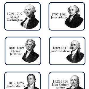 Preschool Flash Card, History Classroom, Printable FLASHCARDS, US ...
