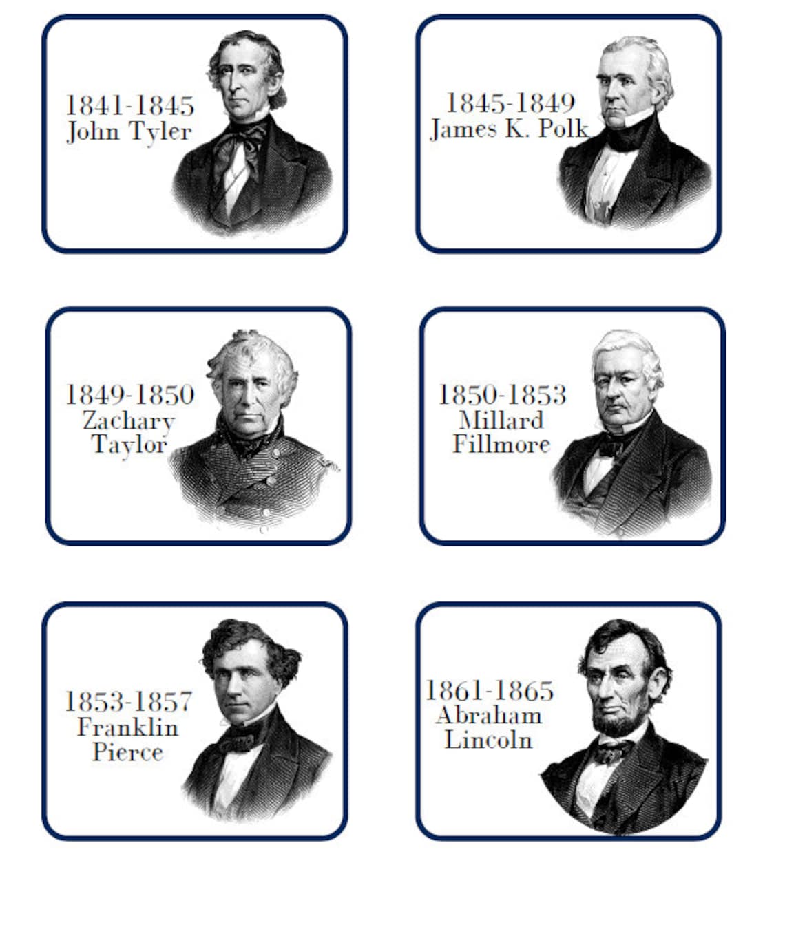 Preschool Flash Card, History Classroom, Printable FLASHCARDS, US