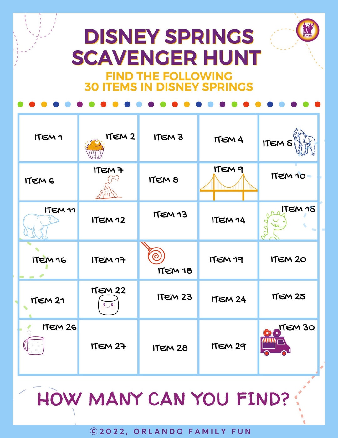 DISNEY Springs SCAVENGER HUNT Etsy