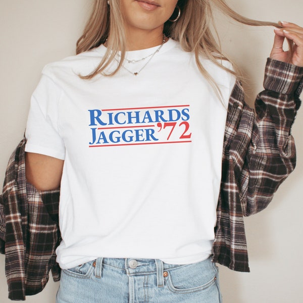Richards Jagger '72 Keith Richards Mick Jagger Stones Rock Band Tee Shirt
