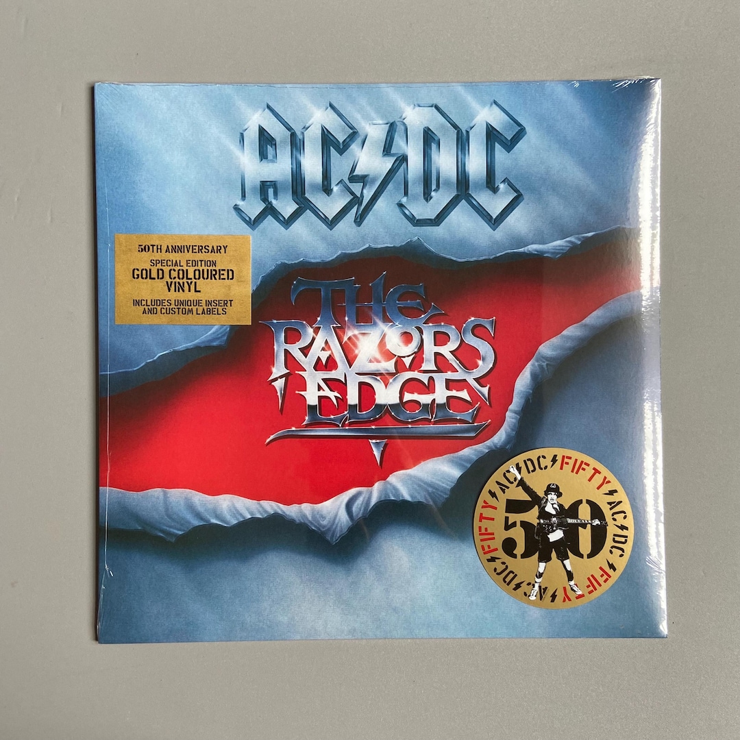 AC/DC - the Razors Edge Album Rare 50th Anniversary Gold Vinyl + Extras ...