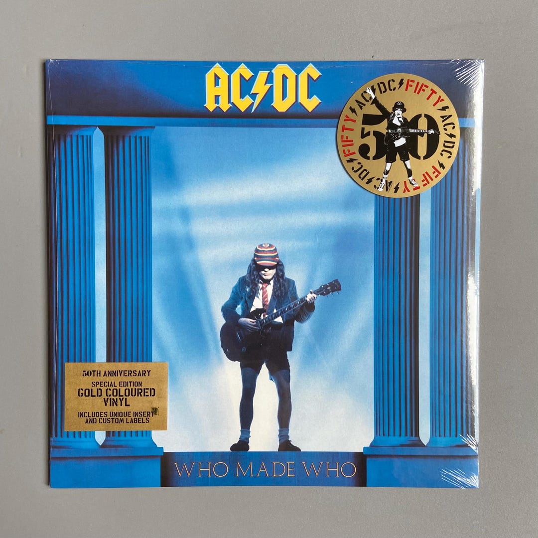 AC/DC Who Made Who Album Rare 50th Anniversary Gold Vinyl Extras Brand ...