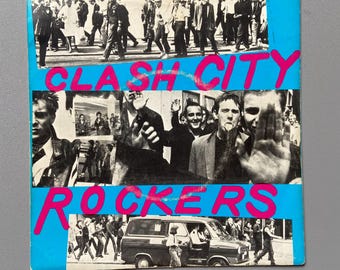 The Clash, Clash City Rockers Punk  45 vinyl UK pressing  record VG+/VG+ punk records, punk memorabilia vinyl records for sale