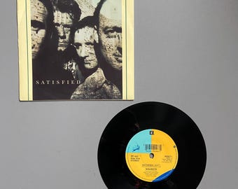 Squeeze - Satisfied 45 vinilo disco 1981 prensado en Reino Unido EX/EX discos punk raros, recuerdos punk discos de vinilo a la venta