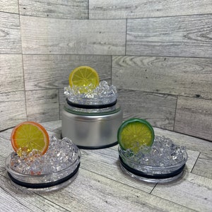 Ice cube and fruit lids