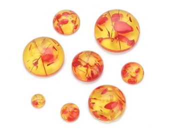 Amber Semi Precious Cabochon Stones - Various Sizes Available