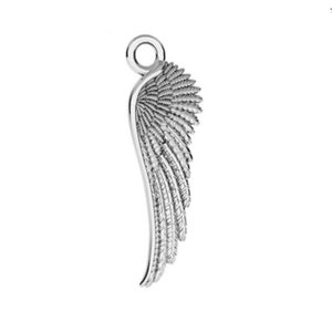 Sterling Silver Double Sided Angel Wing Necklace Charm
