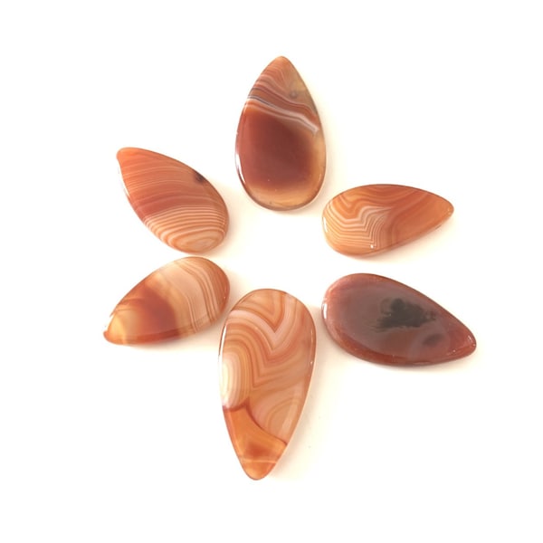 Natural Teardrop Shape Carnelian Agate Semi Precious Stones - Various Sizes