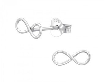 Sterling Silver Sinfinity Symbol Stud Earrings